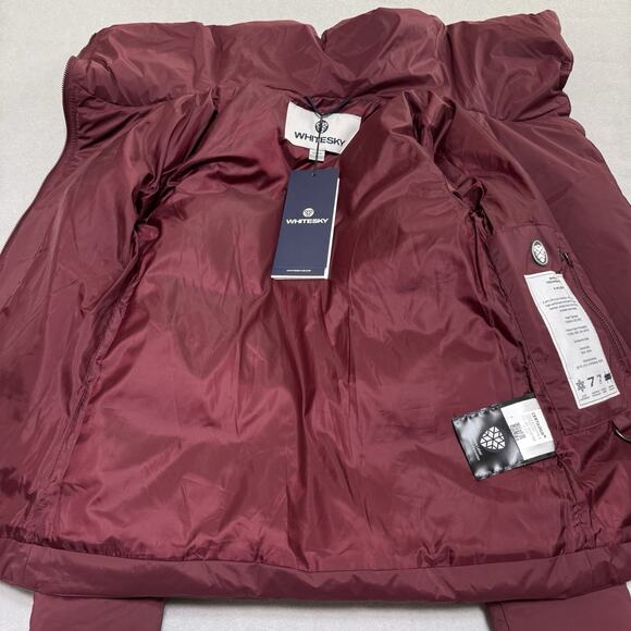 WHITESKY Women’s XXS Packable Down Jacket Maroon Puffer Coat Windbreaker NWT - Picture 11 of 15